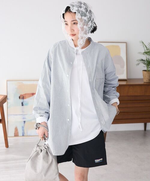 CRAFT STANDARD BOUTIQUE（クラフトスタンダードブティック）の「【ユニセックス】ハーフプラケットシャツ（シャツ/ブラウス・レディース・ブルー系その他6/ブルー系その他7・M/S/L）」の13枚目の写真