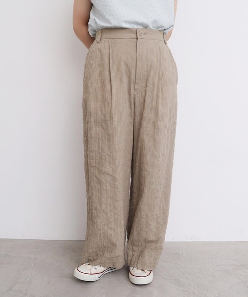 l'atelier du savon（アトリエドサボン）の「くしゃくしゃコットン パンツ（その他パンツ・レディース・ブルー/ベージュ/ブラック・FREE）」の3枚目の写真