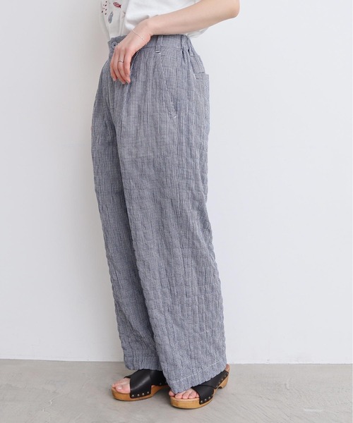 l'atelier du savon（アトリエドサボン）の「くしゃくしゃコットン パンツ（その他パンツ・レディース・ブルー/ベージュ/ブラック・FREE）」の8枚目の写真