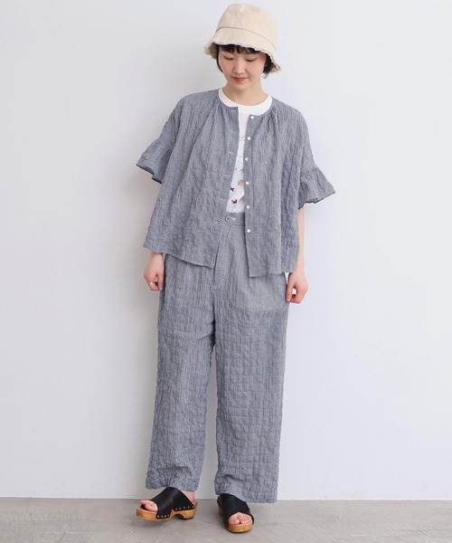 l'atelier du savon（アトリエドサボン）の「くしゃくしゃコットン パンツ（その他パンツ・レディース・ブルー/ベージュ/ブラック・FREE）」の14枚目の写真