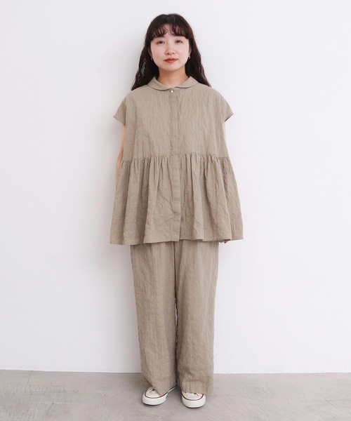 l'atelier du savon（アトリエドサボン）の「くしゃくしゃコットン パンツ（その他パンツ・レディース・ブルー/ベージュ/ブラック・FREE）」の20枚目の写真