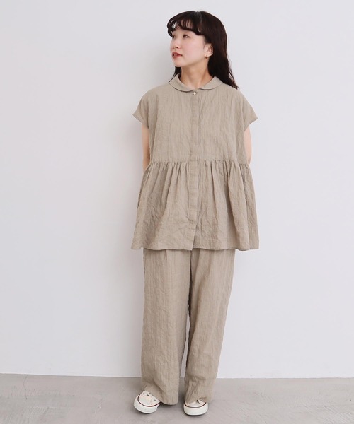 l'atelier du savon（アトリエドサボン）の「くしゃくしゃコットン パンツ（その他パンツ・レディース・ブルー/ベージュ/ブラック・FREE）」の21枚目の写真