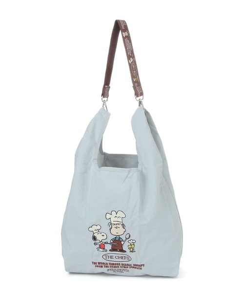 PEANUTS（ピーナッツ）の「[ポケッタブル仕様]【PEANUTS】2WAYストラップ付きバッグ（エコバッグ/サブバッグ・レディース・ライトグレー/ブラック/アイボリー/ライトブルー/チャコール/シルバーグレー/ライトブラウン・0）」の14枚目の写真