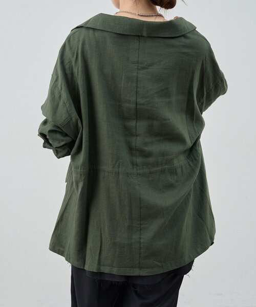 SHENERY（シーナリー）の「《涼しいリネン素材》ミリタリーリネンシャツジャケット（その他アウター・レディース・ベージュ/オフホワイト/カーキ・38/36）」の8枚目の写真