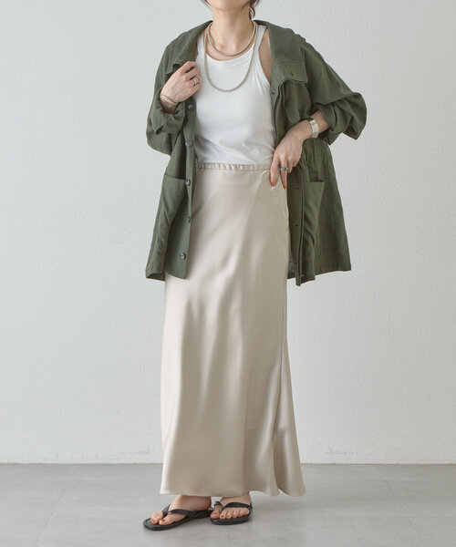 SHENERY（シーナリー）の「《涼しいリネン素材》ミリタリーリネンシャツジャケット（その他アウター・レディース・ベージュ/オフホワイト/カーキ・38/36）」の14枚目の写真