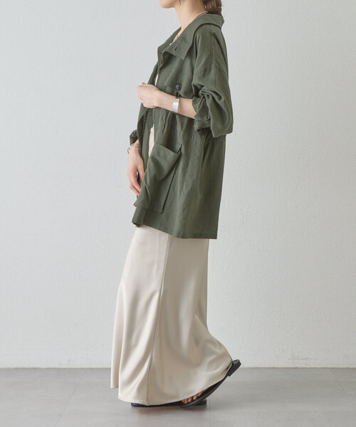 SHENERY（シーナリー）の「《涼しいリネン素材》ミリタリーリネンシャツジャケット（その他アウター・レディース・ベージュ/オフホワイト/カーキ・38/36）」の16枚目の写真