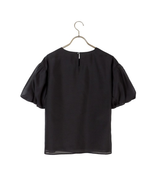 AOYAMA(アオヤマ)の「【自宅で洗える】旬トップス!パフスリーブシアーブラウス5分袖/ブラック/グリーン|通勤&オフィス&入卒&セレモニー&オケージョン|(シャツ/ブラウス・レディース・ブラック/グリーン/ホワイト・LL/S/M/L)」の19枚目の写真