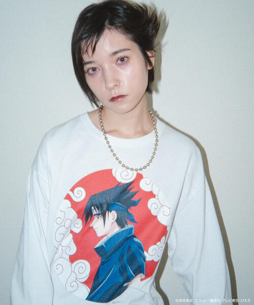 F-LAGSTUF-F（フラグスタフ）の「NARUTO x F-LAGSTUF-F/ナルト×フラグスタフ/”SASUKE” L/S TEE（Tシャツ/カットソー・メンズ・ホワイト/ブラック・M/L/XL）」の19枚目の写真