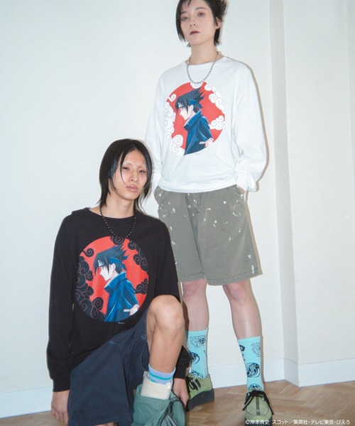 F-LAGSTUF-F（フラグスタフ）の「NARUTO x F-LAGSTUF-F/ナルト×フラグスタフ/”SASUKE” L/S TEE（Tシャツ/カットソー・メンズ・ホワイト/ブラック・M/L/XL）」の7枚目の写真