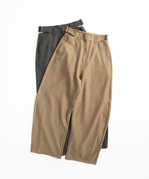 MUHET(ミュエータ)の「waist slit curve slacks pants / ウエストスリットカーブスラックスパンツ(スラックス・レディース・チャコールグレー/ベージュ・MEDIUM/SMALL)」の7枚目の写真