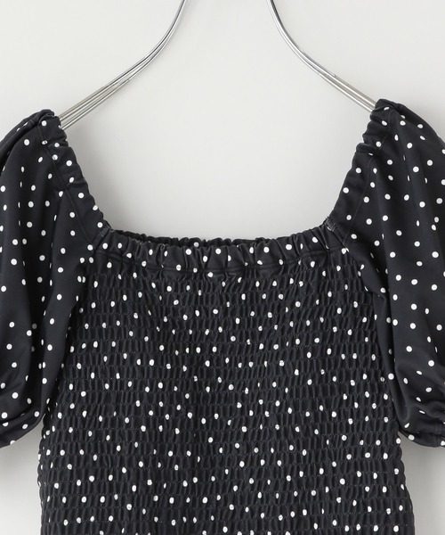 LOWRYS FARM（ローリーズファーム）の「【140-150サイズ】シャーリングパフＳＷＩＭ　323897（水着・キッズ・グリーン/ピンク/ブラック・140cm/150cm）」の5枚目の写真