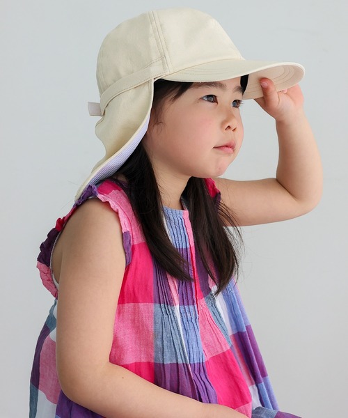 VitaFelice（ヴィータフェリーチェ）の「【コカゲル】ネックガード付きキッズキャップ 体感-10℃ 子供 帽子 熱中症 日焼け対策　運動会 【洗濯機可能/紫外線遮蔽率99.9%以上/熱遮断】（キャップ・キッズ・ブラック/ベージュ/ネイビー/ブルー・FREE）」の6枚目の写真