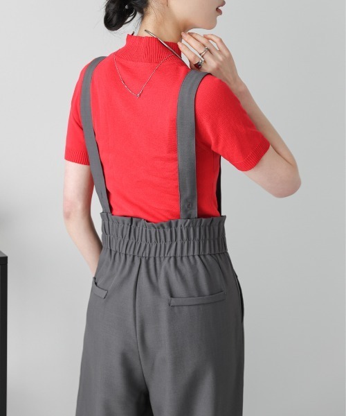 AMELY(エミリー)の「ハイウエストサロペット(サロペット/オーバーオール・レディース・ブラック/イエロー/ベージュ/グレー・L/M)」の14枚目の写真