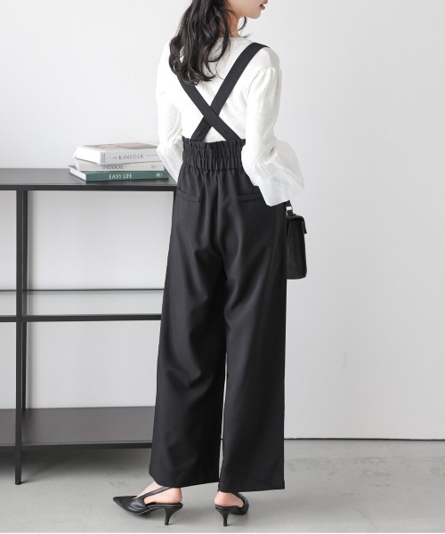 AMELY(エミリー)の「ハイウエストサロペット(サロペット/オーバーオール・レディース・ブラック/イエロー/ベージュ/グレー・L/M)」の7枚目の写真