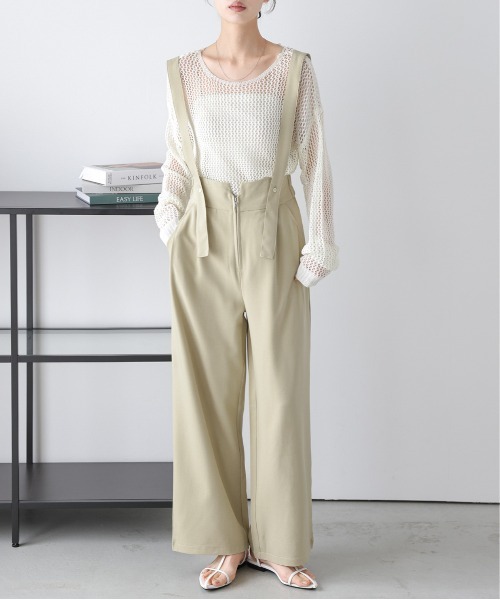 AMELY(エミリー)の「ハイウエストサロペット(サロペット/オーバーオール・レディース・ブラック/イエロー/ベージュ/グレー・L/M)」の20枚目の写真