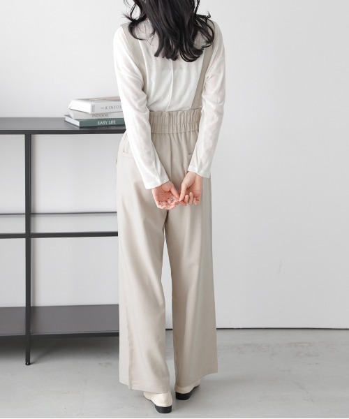 AMELY(エミリー)の「ハイウエストサロペット(サロペット/オーバーオール・レディース・ブラック/イエロー/ベージュ/グレー・L/M)」の16枚目の写真