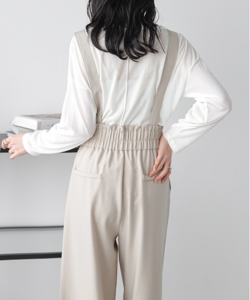 AMELY(エミリー)の「ハイウエストサロペット(サロペット/オーバーオール・レディース・ブラック/イエロー/ベージュ/グレー・L/M)」の19枚目の写真