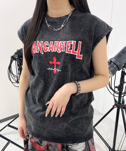 Figments(フィグメンツ)の「ピグメントノースリクロスビッグT(タンクトップ・レディース・スミクロ・FREE)」の1枚目の写真