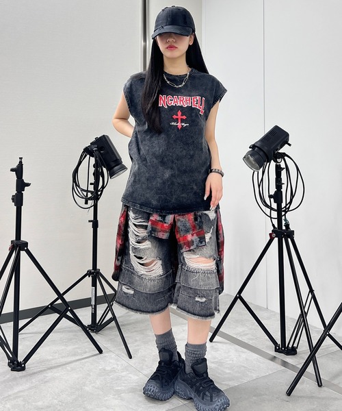 Figments(フィグメンツ)の「ピグメントノースリクロスビッグT(タンクトップ・レディース・スミクロ・FREE)」の9枚目の写真