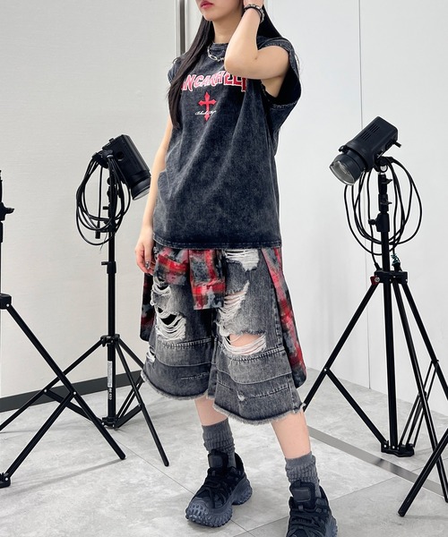 Figments(フィグメンツ)の「ピグメントノースリクロスビッグT(タンクトップ・レディース・スミクロ・FREE)」の10枚目の写真