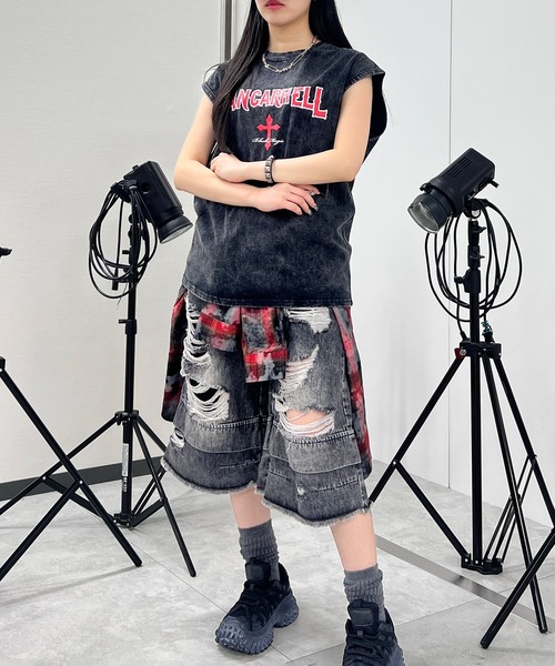 Figments(フィグメンツ)の「ピグメントノースリクロスビッグT(タンクトップ・レディース・スミクロ・FREE)」の8枚目の写真