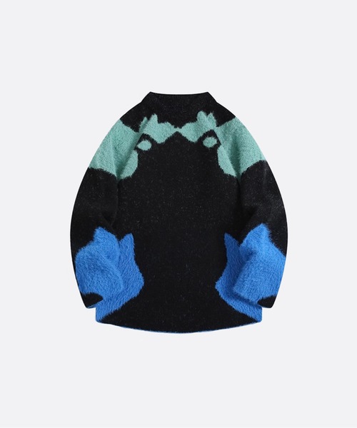 U:UME(ユーム)の「Abstact Pullover Knit(ニット/セーター・メンズ・ブラック・MEDIUM)」の1枚目の写真