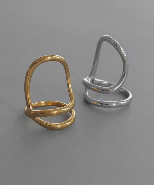 abaskdesign(アバスクデザイン)の「金属アレルギー対応 クロスデザインリング(リング・レディース・シルバー/ゴールド・12号)」の4枚目の写真
