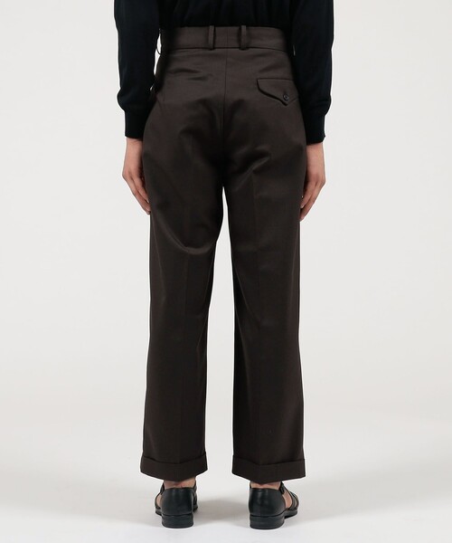 HAVERSACK(ハバーザック)の「HAVERSACK ATTIRE ポリエステルウール 1P ワイドパンツ(スラックス・メンズ・ダークブラウン・M/L)」の5枚目の写真