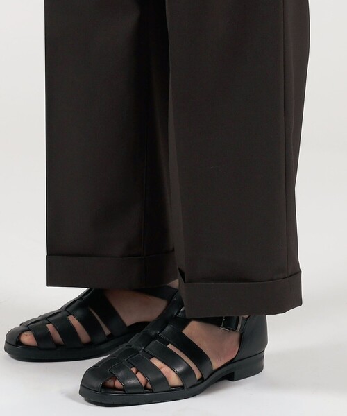 HAVERSACK(ハバーザック)の「HAVERSACK ATTIRE ポリエステルウール 1P ワイドパンツ(スラックス・メンズ・ダークブラウン・M/L)」の9枚目の写真