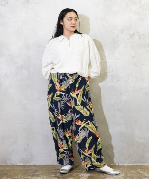 HARVESTY（ハーベスティ）の「HARVESTY / ハーベスティー HAWAIIAN PRINTED RAYON EASY CIRCUS PANTS (A1208) イージーサーカスパンツ アロハレーヨン（その他パンツ・レディース・ネイビー/レッド/オフホワイト・1/0/2）」の6枚目の写真