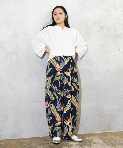 HARVESTY（ハーベスティ）の「HARVESTY / ハーベスティー HAWAIIAN PRINTED RAYON EASY CIRCUS PANTS (A1208) イージーサーカスパンツ アロハレーヨン（その他パンツ・レディース・ネイビー/レッド/オフホワイト・1/0/2）」の7枚目の写真