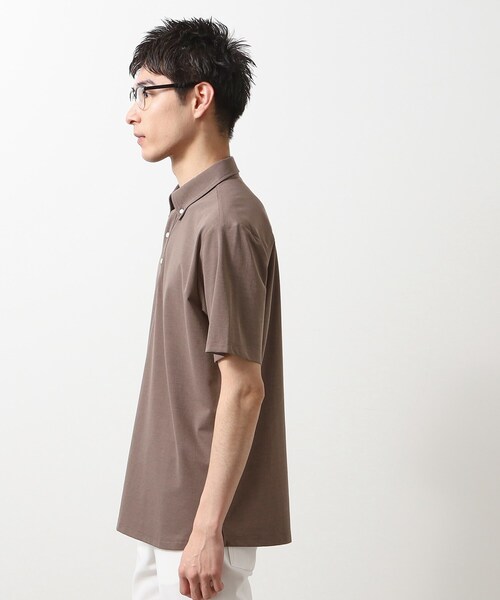 THE SHOP TK （ザ ショップ ティーケー ）の「アイスカノコポロシャツ 接触冷感/ビジネス対応（ポロシャツ・メンズ・ブラウン系/ブルーグリーン/ライトグレー/ネイビー・02/03/04）」の9枚目の写真