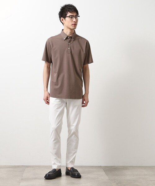 THE SHOP TK （ザ ショップ ティーケー ）の「アイスカノコポロシャツ 接触冷感/ビジネス対応（ポロシャツ・メンズ・ブラウン系/ブルーグリーン/ライトグレー/ネイビー・02/03/04）」の11枚目の写真