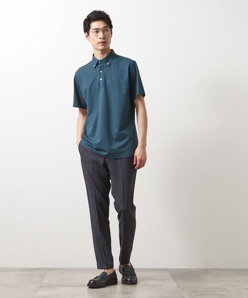 THE SHOP TK （ザ ショップ ティーケー ）の「アイスカノコポロシャツ 接触冷感/ビジネス対応（ポロシャツ・メンズ・ブラウン系/ブルーグリーン/ライトグレー/ネイビー・02/03/04）」の21枚目の写真