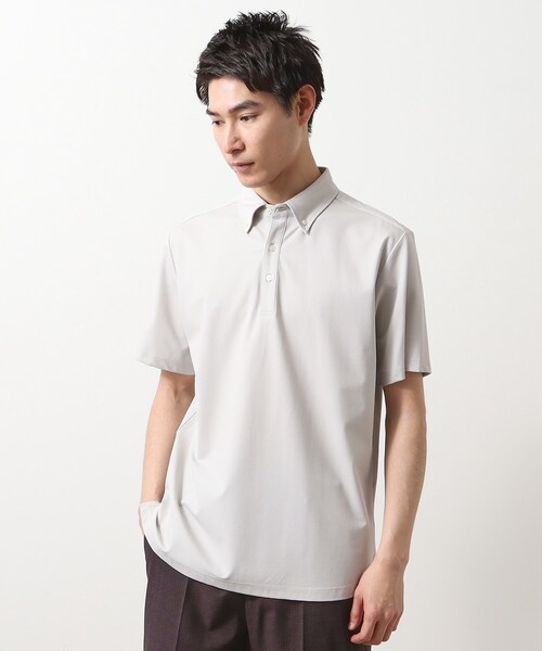 THE SHOP TK （ザ ショップ ティーケー ）の「アイスカノコポロシャツ 接触冷感/ビジネス対応（ポロシャツ・メンズ・ブラウン系/ブルーグリーン/ライトグレー/ネイビー・02/03/04）」の6枚目の写真