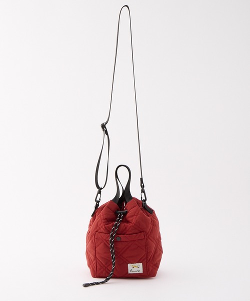 MONO-MART（モノマート）の「PENNEYS/ペニーズ 別注 THE FOX 2WAY ロゴワンポイントワッペン刺繍ドロスト巾着ショルダーバッグ（ショルダーバッグ・レディース・グレー/ナチュラル/レッド/ブラック・FREE）」の8枚目の写真