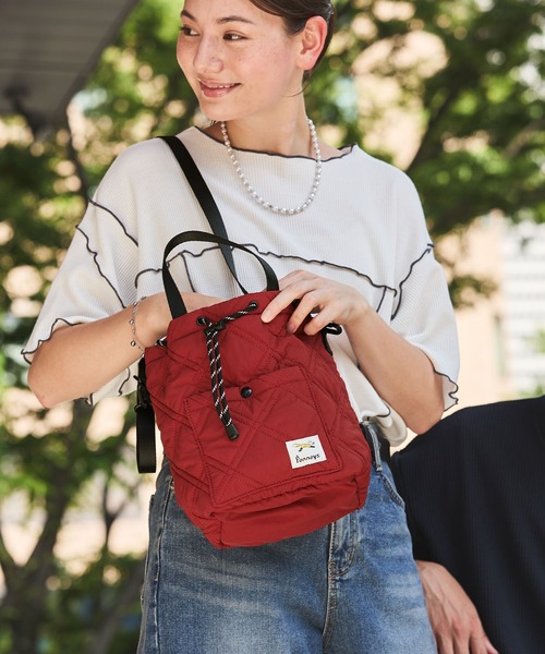 MONO-MART（モノマート）の「PENNEYS/ペニーズ 別注 THE FOX 2WAY ロゴワンポイントワッペン刺繍ドロスト巾着ショルダーバッグ（ショルダーバッグ・レディース・グレー/ナチュラル/レッド/ブラック・FREE）」の22枚目の写真