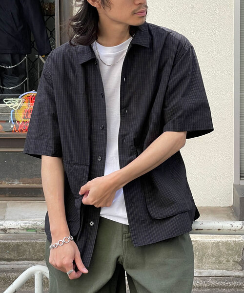 CIAOPANIC（チャオパニック）の「BIGポケットショートスリーブシャツ（シャツ/ブラウス・レディース・ブラック系その他/ブルー/オリーブ/カーキ/ブラック/ブルー系その他/ベージュ/ブラウン・MEDIUM/LARGE）」の3枚目の写真