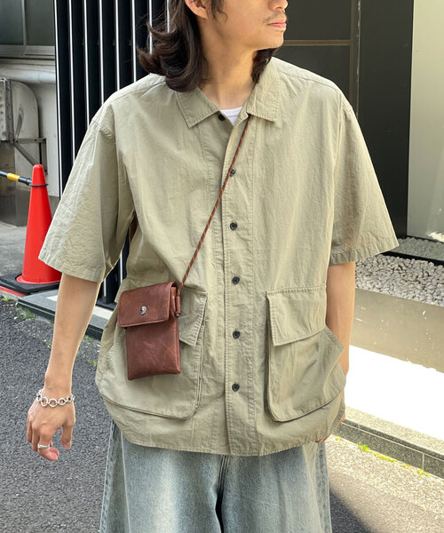 CIAOPANIC（チャオパニック）の「BIGポケットショートスリーブシャツ（シャツ/ブラウス・レディース・ブラック系その他/ブルー/オリーブ/カーキ/ブラック/ブルー系その他/ベージュ/ブラウン・MEDIUM/LARGE）」の7枚目の写真