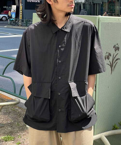 CIAOPANIC（チャオパニック）の「BIGポケットショートスリーブシャツ（シャツ/ブラウス・レディース・ブラック系その他/ブルー/オリーブ/カーキ/ブラック/ブルー系その他/ベージュ/ブラウン・MEDIUM/LARGE）」の2枚目の写真