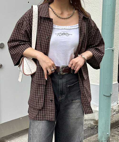 CIAOPANIC（チャオパニック）の「BIGポケットショートスリーブシャツ（シャツ/ブラウス・レディース・ブラック系その他/ブルー/オリーブ/カーキ/ブラック/ブルー系その他/ベージュ/ブラウン・MEDIUM/LARGE）」の21枚目の写真