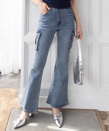 clear | オーバーダイカーゴフレアデニムパンツ [着回し力抜群 大人 カジュアル]≪2025SS新作≫(デニムパンツ)