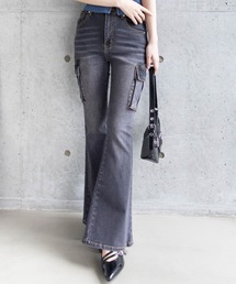 clear | オーバーダイカーゴフレアデニムパンツ [着回し力抜群 大人 カジュアル]≪2025SS新作≫(デニムパンツ)