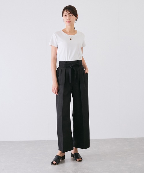 Jayro(ジャイロ)の「配色リボンベルトタックパンツ(その他パンツ・レディース・ブラック/ベージュ・M)」の6枚目の写真