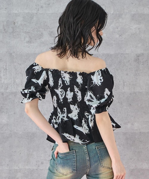 ANAP（アナップ）の「バタフライ ペプラム ブラウス（シャツ/ブラウス・レディース・アイボリー/ブラック・FREE）」の11枚目の写真