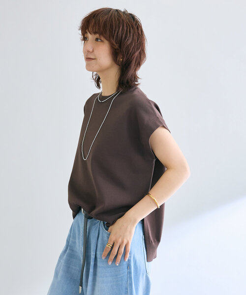 RIVE DROITE【接触冷感】クールタッチショルダーニット RIVE DROITE｜【接触冷感】クールタッチショルダーニット