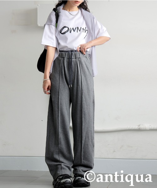 antiqua(アンティカ)の「ワイドスウェットパンツ(スウェットパンツ・レディース・ダークグレー/ブラック/杢グレー・MEDIUM/LARGE)」の17枚目の写真