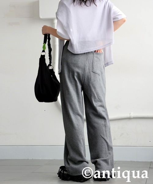 antiqua(アンティカ)の「ワイドスウェットパンツ(スウェットパンツ・レディース・ダークグレー/ブラック/杢グレー・MEDIUM/LARGE)」の18枚目の写真