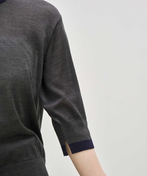 CINOH(チノ)の「【CINOH/チノ】別注 Washable Silk Half Sleeve Cardigan/ウォッシャブルシルクハーフスリーブカーディガン(カーディガン/ボレロ・レディース・ブラック/ブルー/キナリ/ダークグレー・36/38)」の14枚目の写真