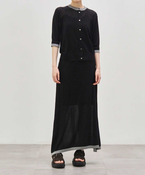 CINOH(チノ)の「【CINOH/チノ】別注 Washable Silk Half Sleeve Cardigan/ウォッシャブルシルクハーフスリーブカーディガン(カーディガン/ボレロ・レディース・ブラック/ブルー/キナリ/ダークグレー・36/38)」の18枚目の写真